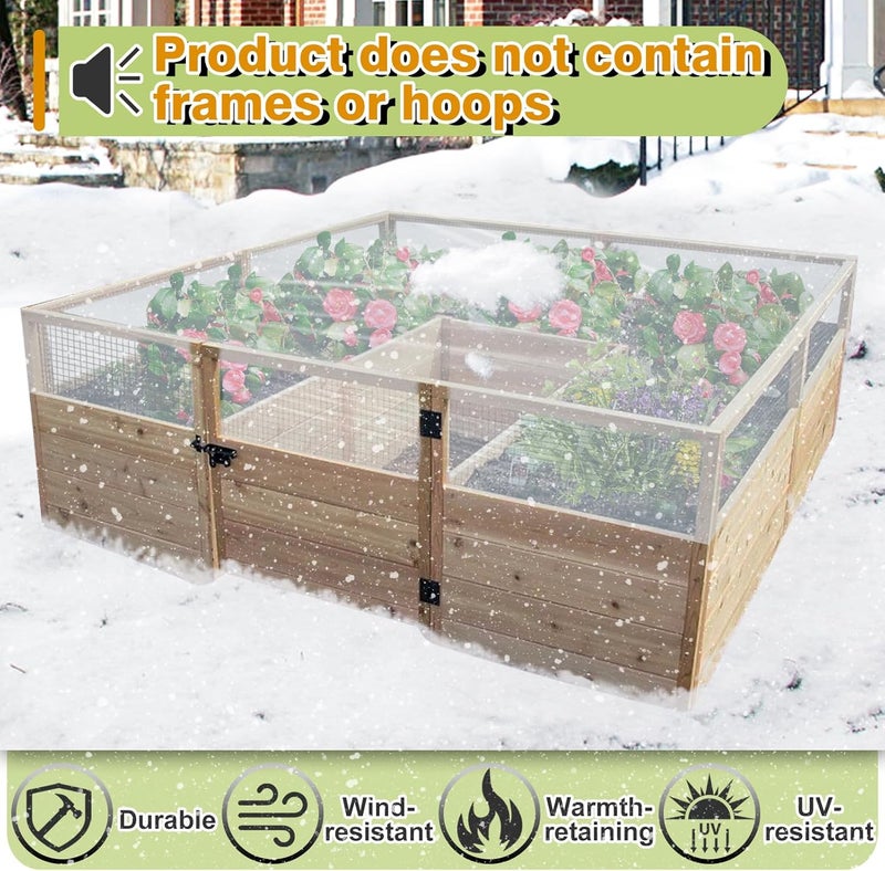 Alphatool Greenhouse Cover Plastic Sheeting - 8 x 24 ft Plant Covers Freeze Protection, Frost Cloths for Outdoor Plants, Clear Floating Row Cover for Outdoors Garden Plants Vegetables Crops - Image 5